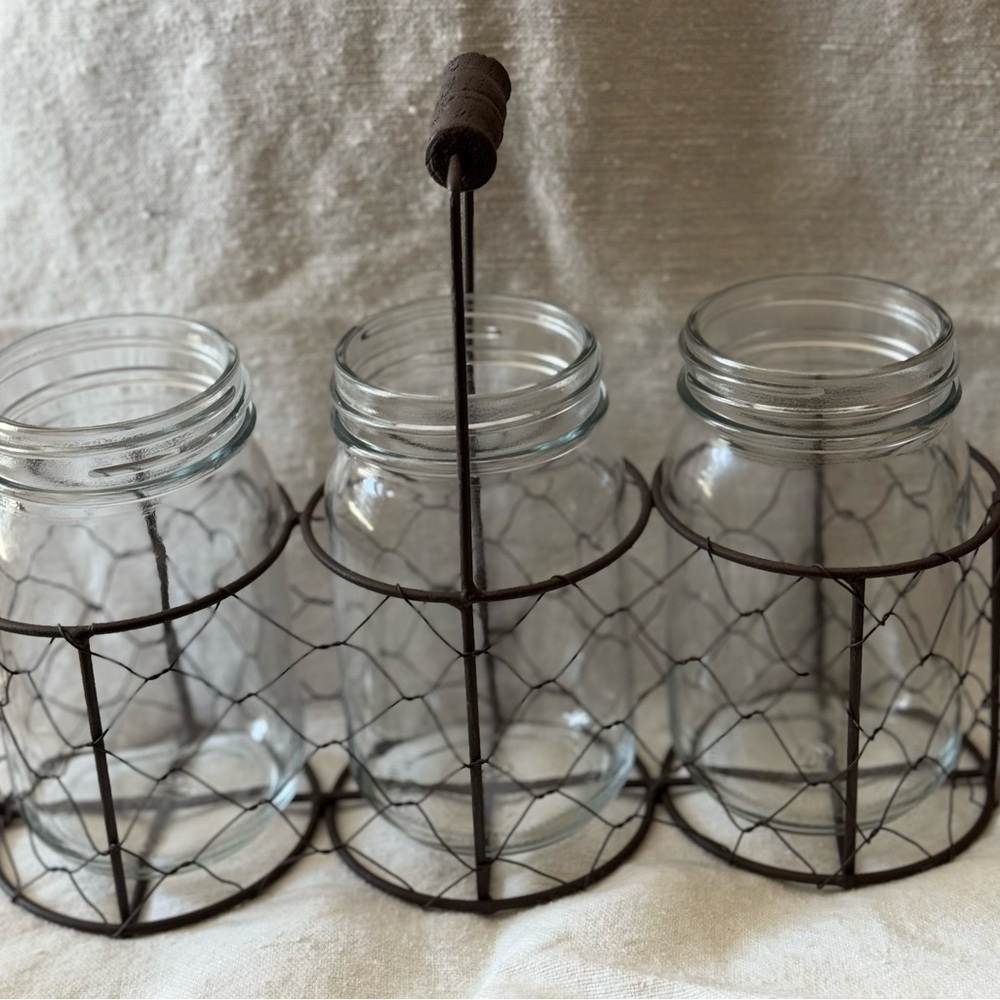Rustic Farmhouse Metal Glass Jars Kirkland Stores Glass Vase Chicken Wire Cage